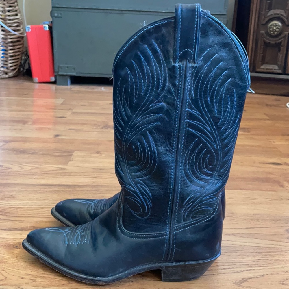 Vintage navy Code West cowboy boots